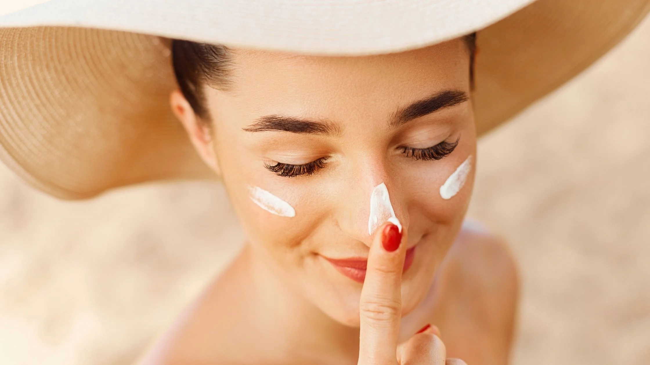 Applying sunscreen